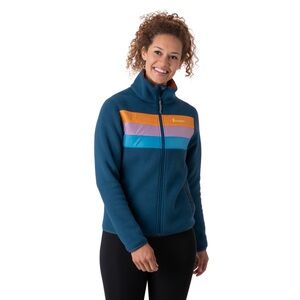 Cotopaxi Womens S Teca Fleece Full-Zip Jacket Blue Orange Camping Hiking